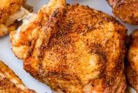 Golden Crispy Oven Baked Chicken Thighs