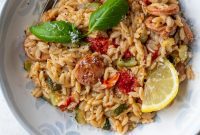 Creamy Chicken Sausage Orzo