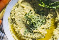 Vibrant Carrot Top Pesto Hummus