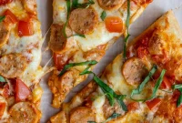 Gourmet Chicken Sausage Pizza
