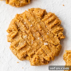 Peanut butter cookie sprinkled with sea salt