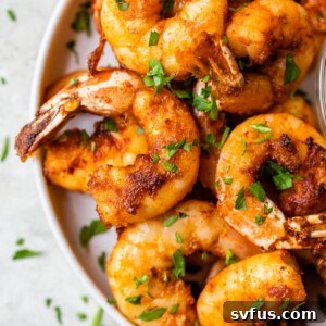 crispy air fryer shrimp on a plate