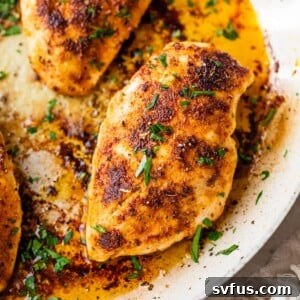 seared chicken breasts in a skillet