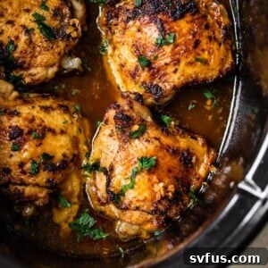 crispy chicken thighs in a crockpot