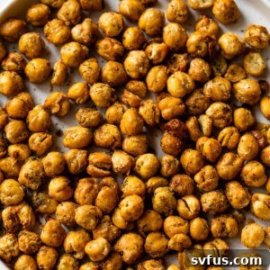 A plate of roasted chickpeas