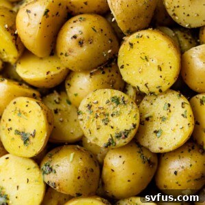 A close-up shot of instant pot potatoes with seasonings on them