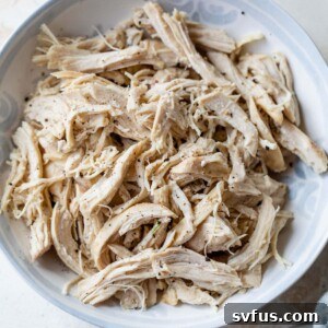 shredded chicken in a bowl
