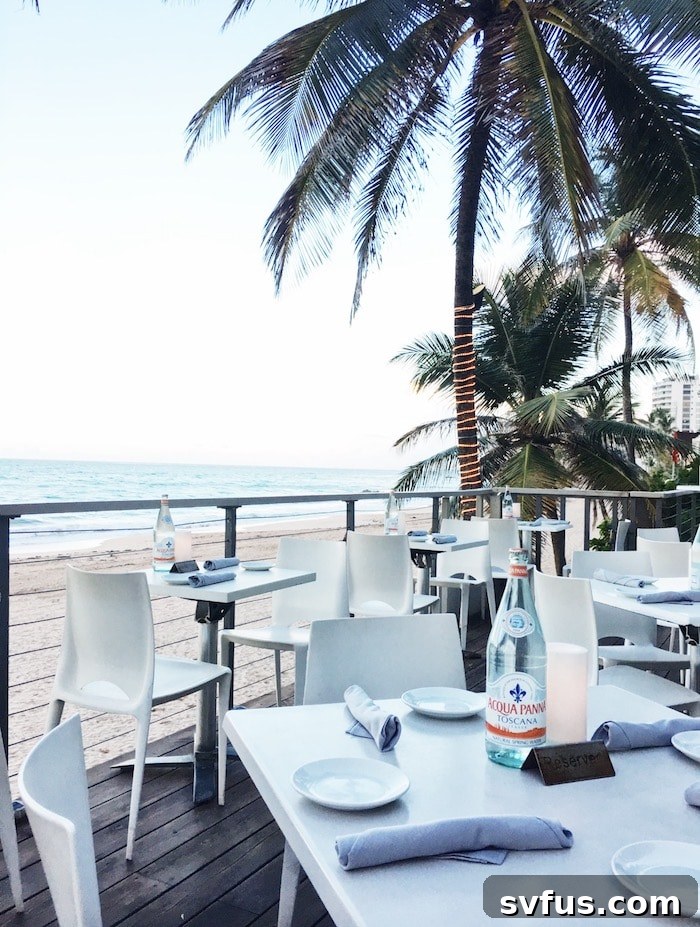 Oceanfront dining in Condado: Oceano