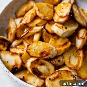 honey roasted parsnips in a bowl