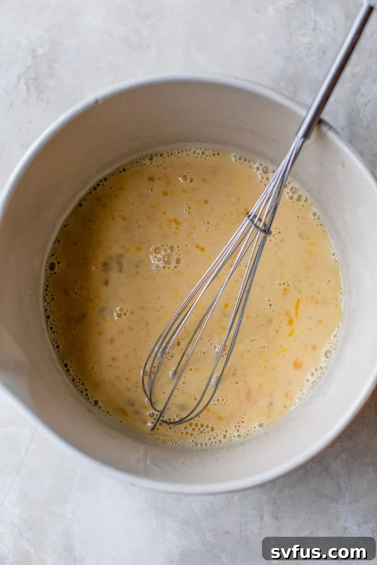 wet ingredients whisked together in a large bowl