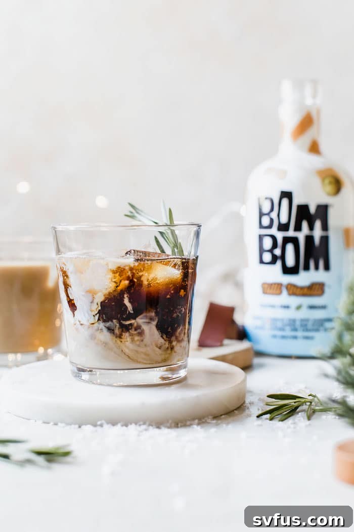 Rosemary Vanilla Cold Brew Cocktail | thealmondeater.com