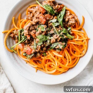 Beef Ragu with Sweet Potato Noodles - Paleo, Whole30, Gluten-Free