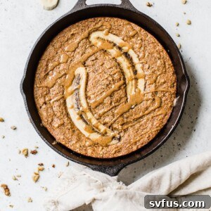 Paleo Skillet Banana Bread- a quicker banana bread recipe made without gluten and refined sugar but with TONS of banana flavor