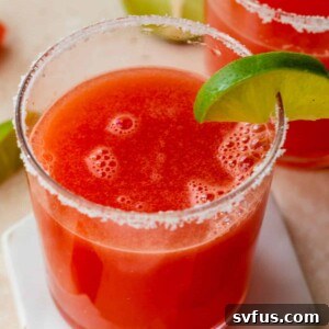 close-up of a watermelon margarita
