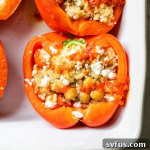 bell peppers stuffed with quinoa and chickpeas