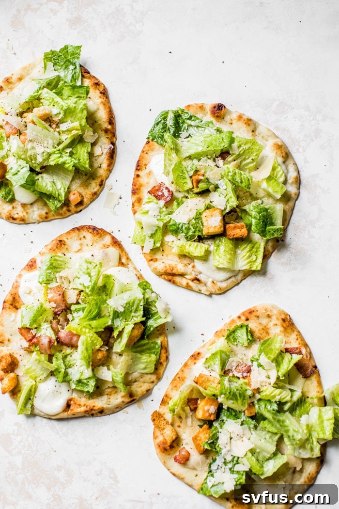 Delicious Caesar Salad Pizza recipe