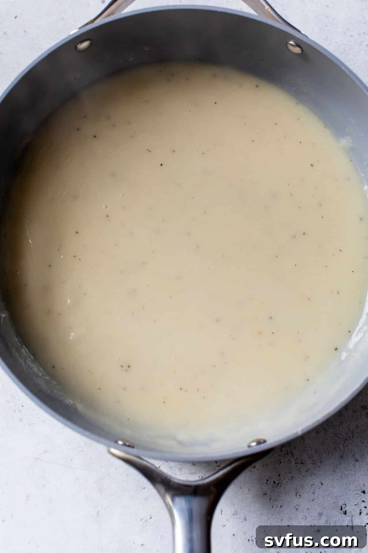 sauce ingredients whisked together in a large skillet
