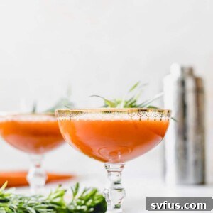 A light and refreshing Ginger Carrot Juice Cocktail, perfect for year-round enjoyment.