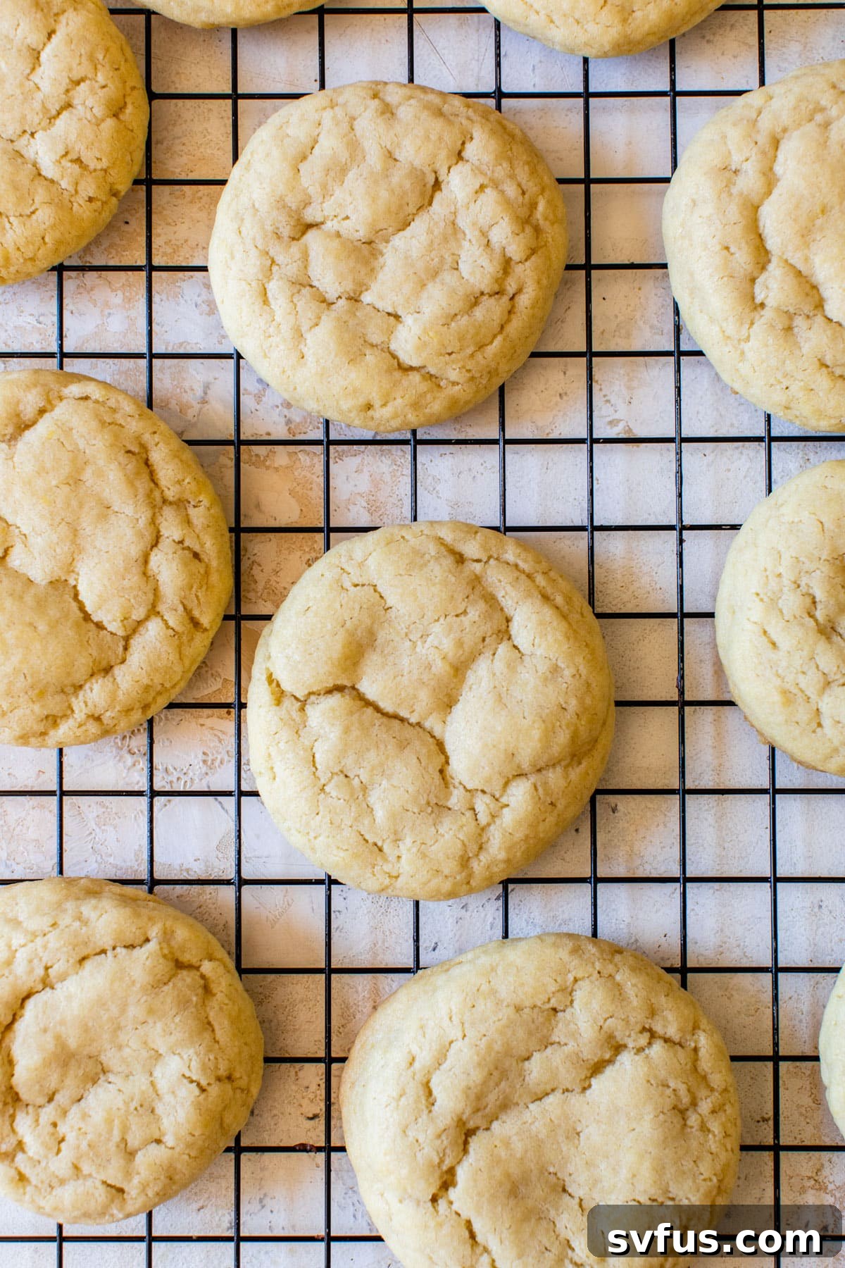 lemon cookies on a wire rack