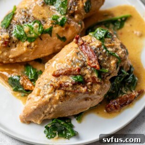 crockpot tuscan chicken on a plate