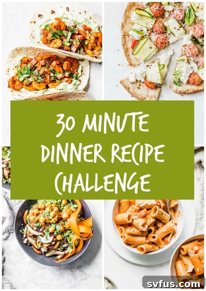 30 minute dinners - quick and easy recipe challenge