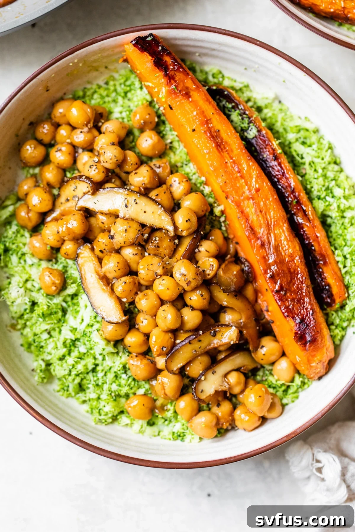 bowl of broccoli and chickpeas