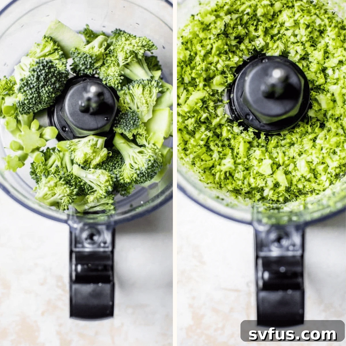 broccoli in a food processor