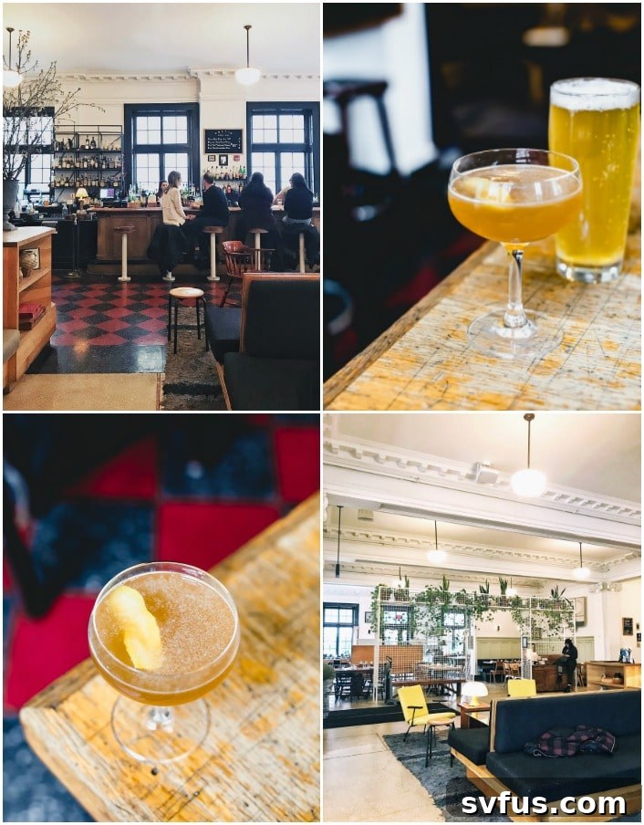 Ace Hotel lobby bar with comfortable seating and warm lighting