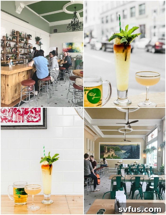 Lorelei bar interior with stylish decor and ample seating