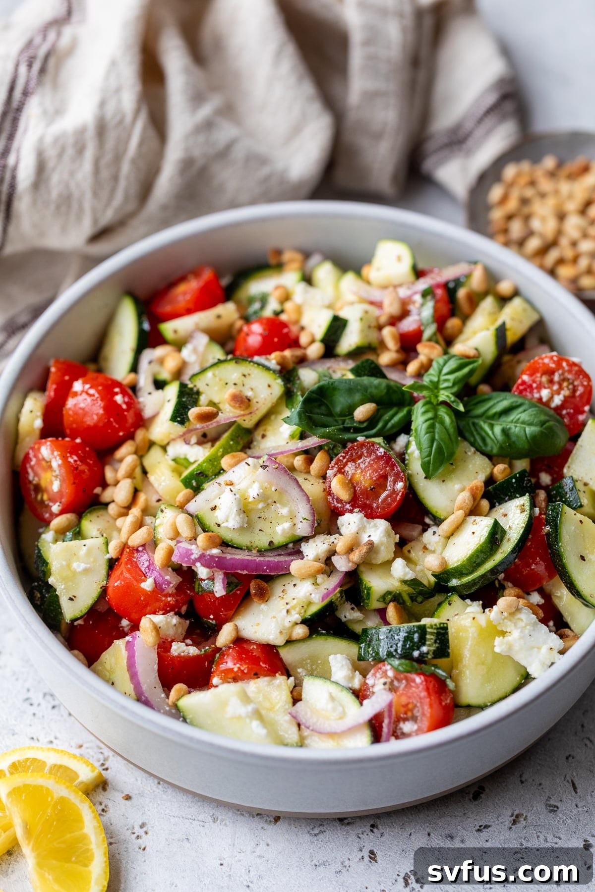 zucchini salad in a bowl