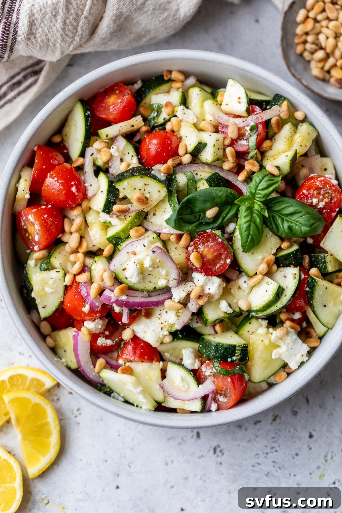 zucchini salad in a bowl