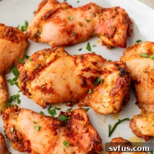 baked boneless chicken thighs on a plate