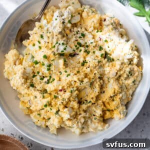 Cottage Cheese Egg Salad in a large white bowl.