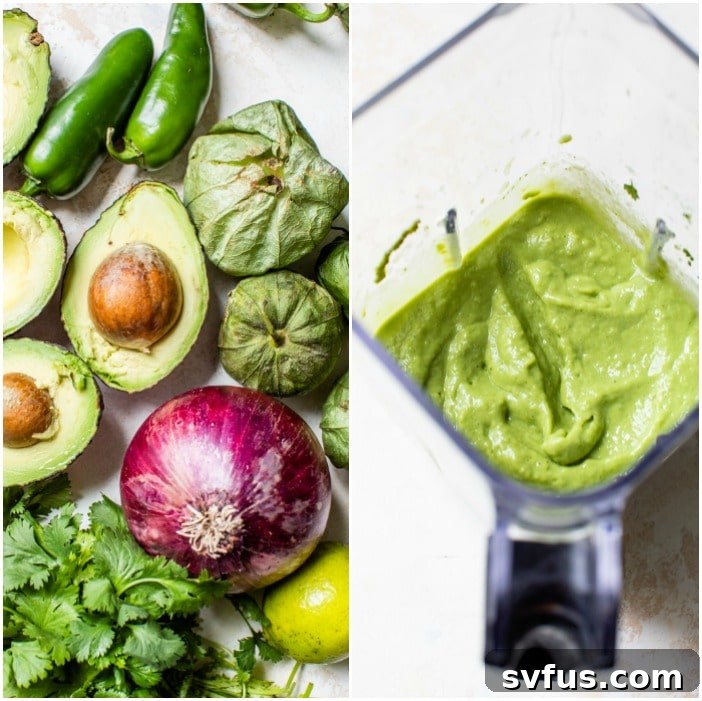 Close-up of vibrant green guacamole salsa in a bowl, showcasing its smooth texture.