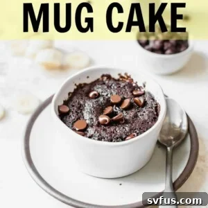 Chocolate Banana Mug Cake made in under 5 minutes! | thealmondeater.com