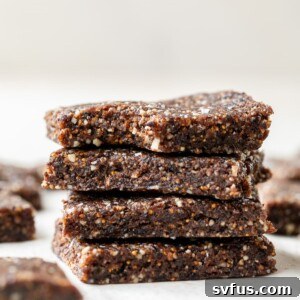 side view of a stack of no bake fig bars