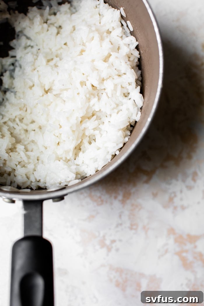 cooked jasmine rice