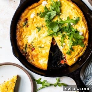 frittata in a cast iron skillet