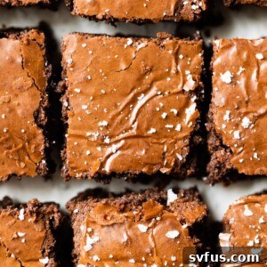 Paleo brownies with crackly tops and sea salt