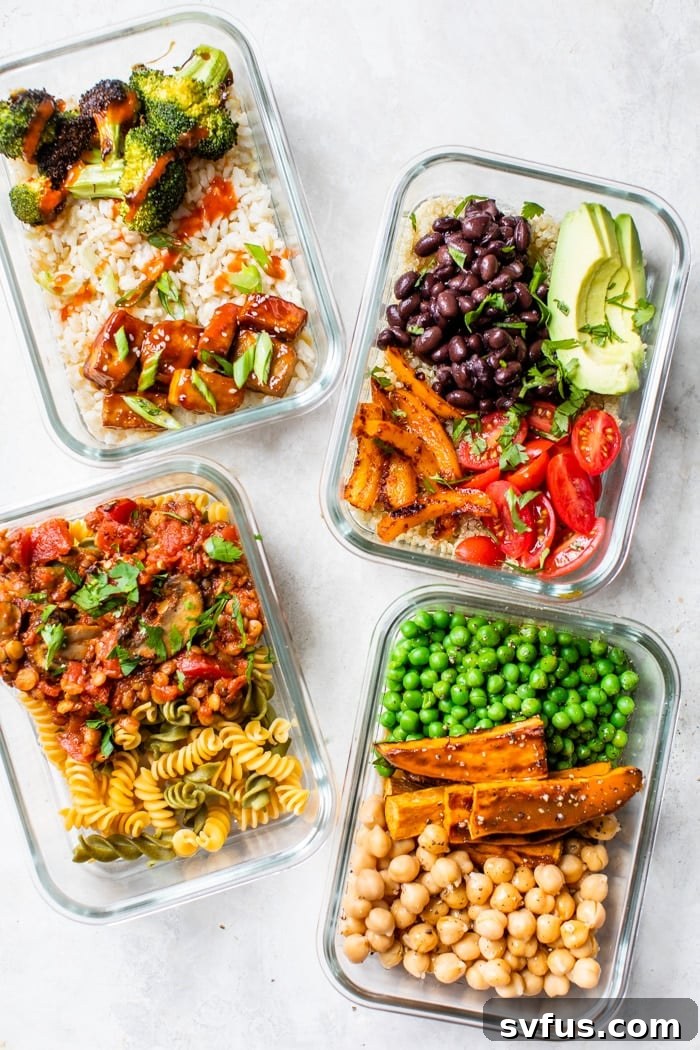 glass containers with healthy food in them