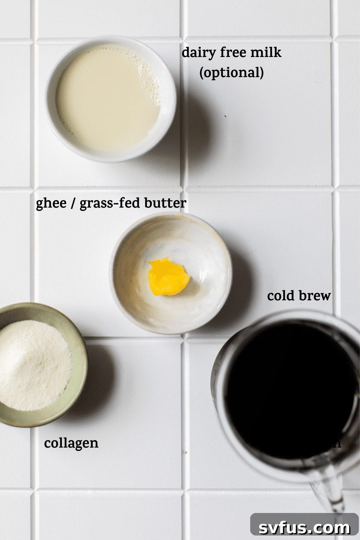 Carefully selected ingredients for a delicious and healthy Iced Bulletproof Coffee
