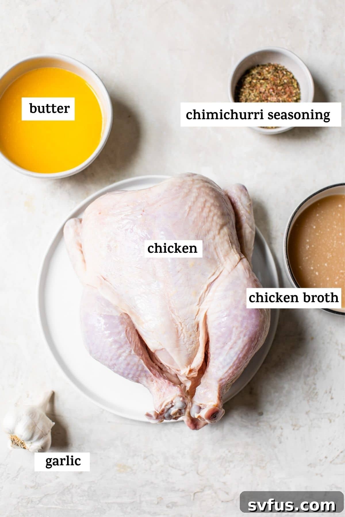uncooked whole chicken on a plate