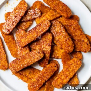 sliced tempeh on a plate