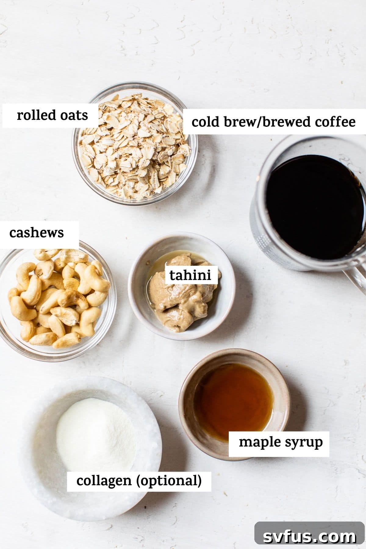 ingredients in small bowls with text