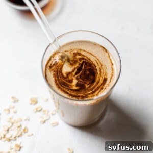 smoothie topped with instant coffee