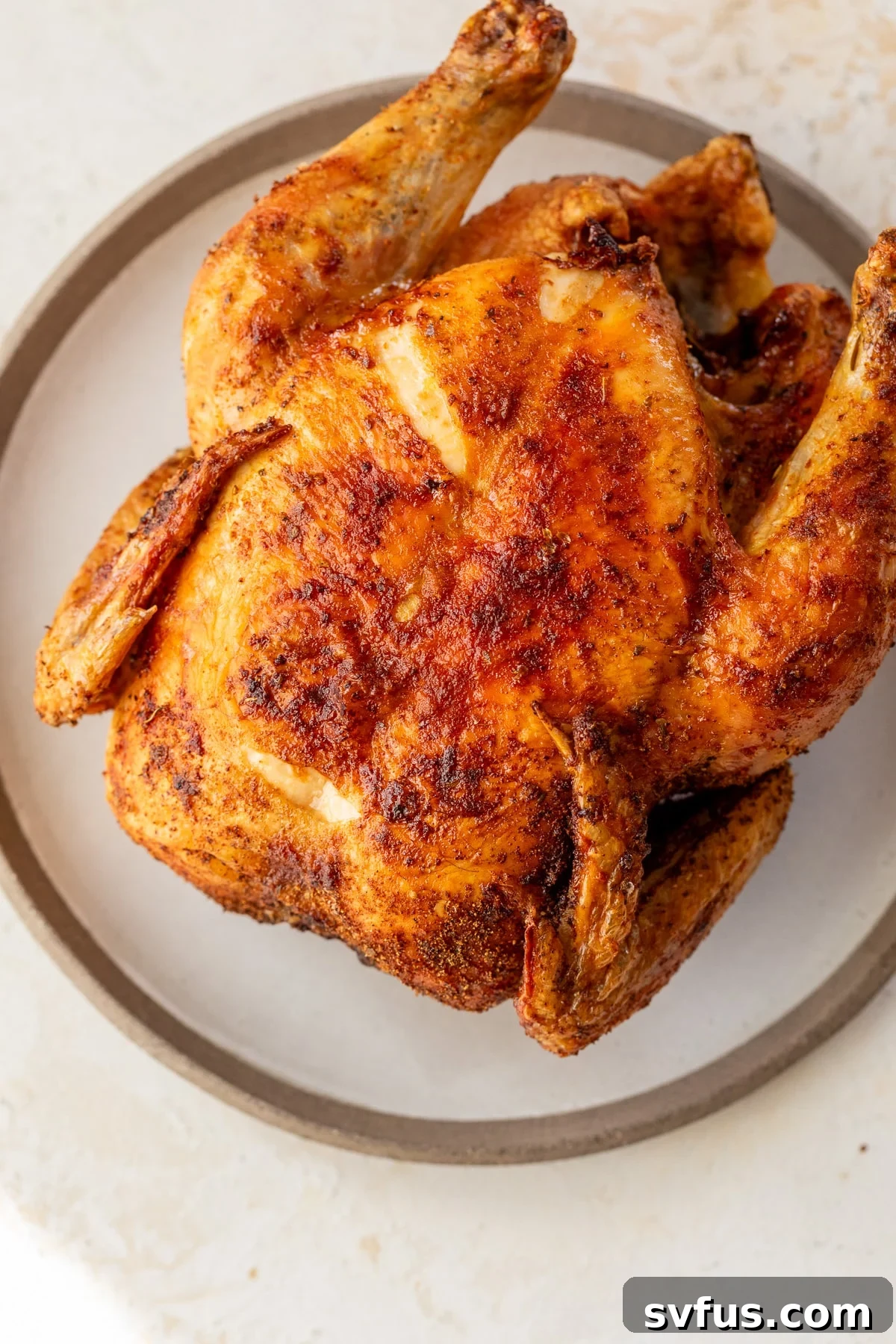 overview of an air fryer whole chicken