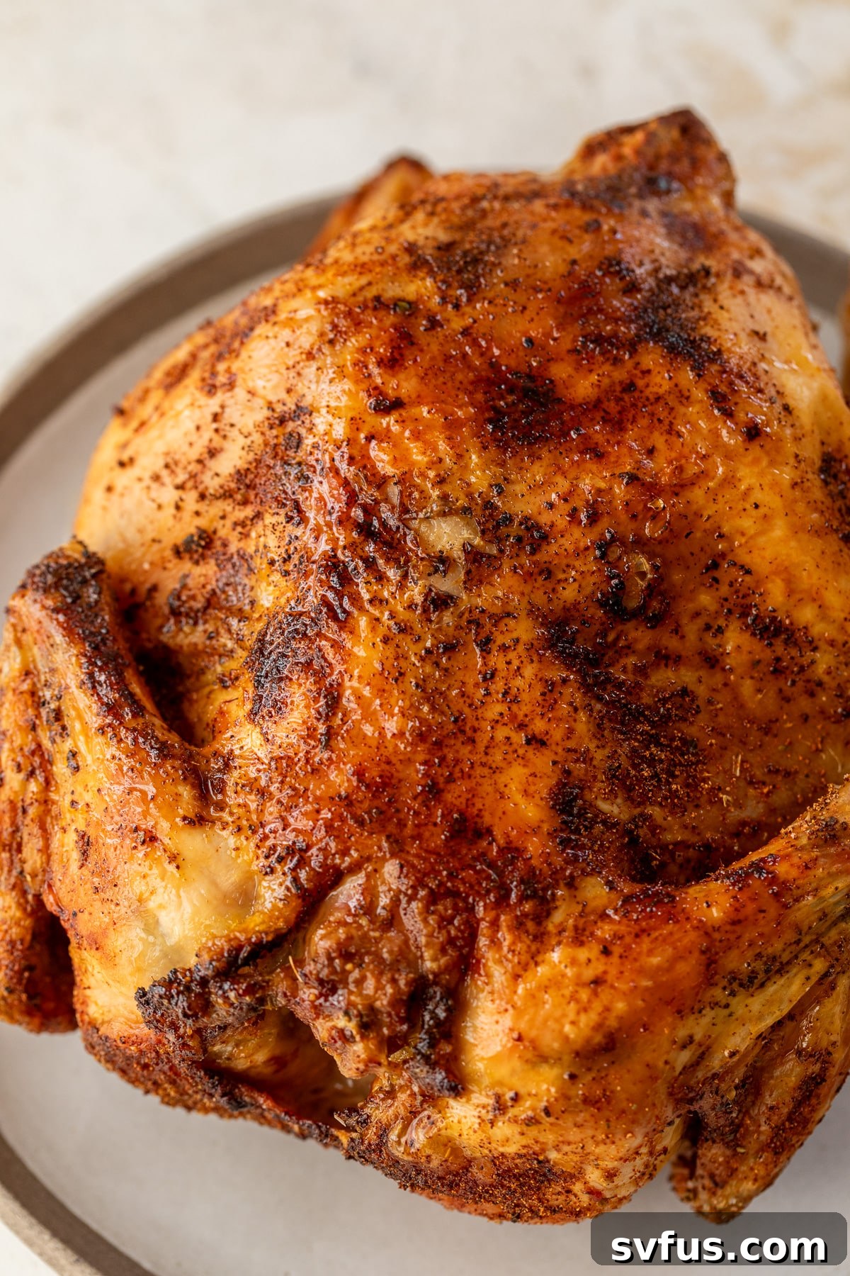 overview of an air fryer whole chicken