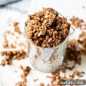 Granola in a glass jar