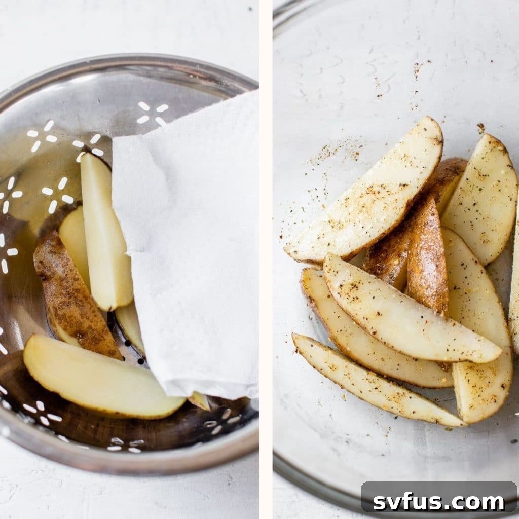 sliced russet potato in a large glass bowl