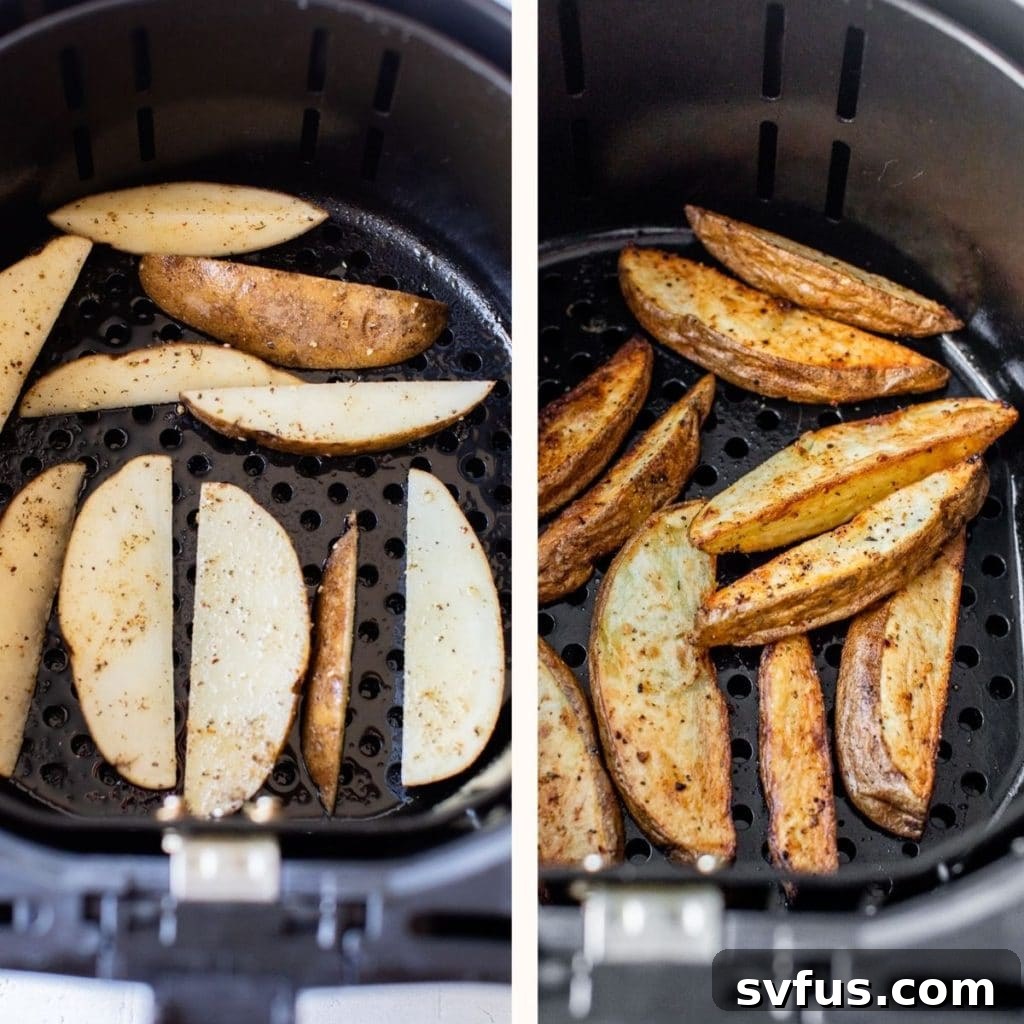 potato wedges in an air fryer